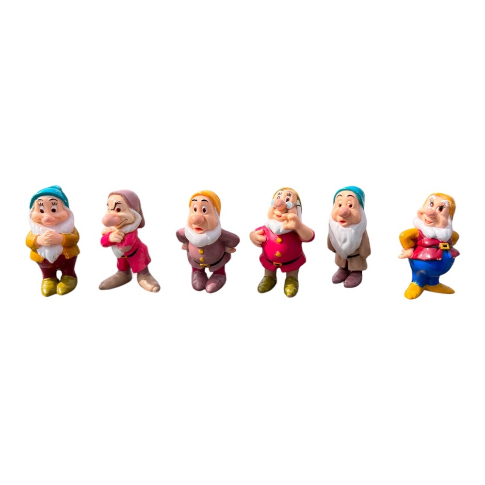 Lot of 6 Vintage 1993 Snow White & Seven Dwarves 2” PVC Vinyl Figures Dwarf